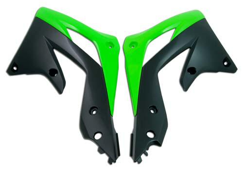 Rtech Radiator Shrouds KX450F 12-15 Green Black