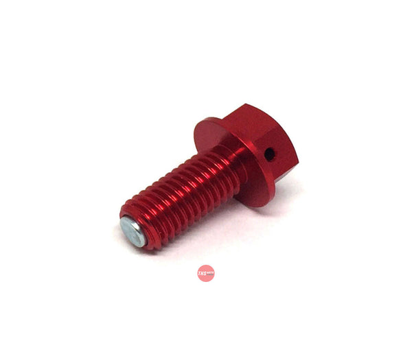 Zeta Magnetic Drain Bolt M10X22-P1.5 Red ZE581343