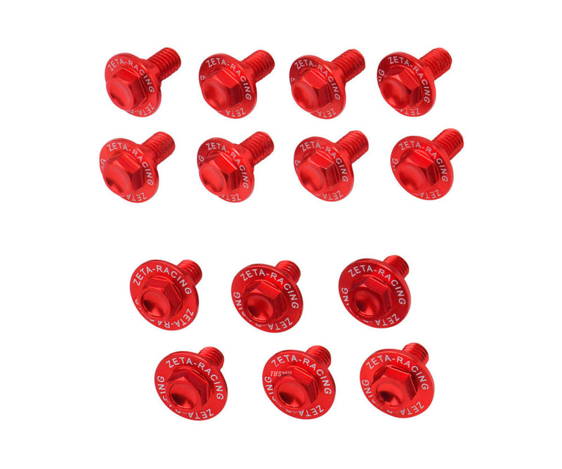 Zeta Aluminum Bolt Set Plastics RMZ250 '10-18 17PCS Red ZE885442