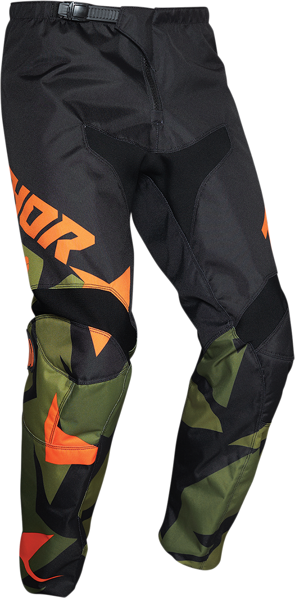 Thor Pant MX Sector Warship 32 S21 Green orange inch   32" Waist