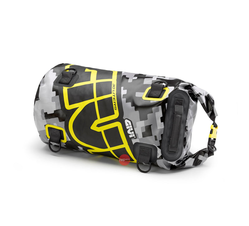 Givi Cylindrical Bag Roll Top Waterproof 30LT Yellow/grey Camo EA114CM