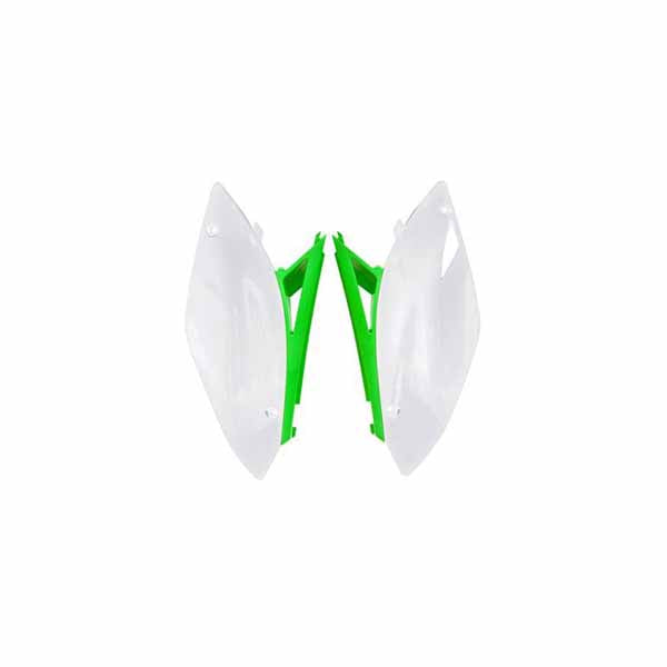 Rtech Sidepanels KX250F 09-12 KX450F 09-11 White Green