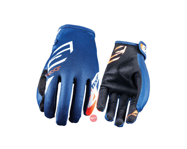 Five Gloves MXF4 Scrub navy fluro orange Off Road Moto MX Size XL