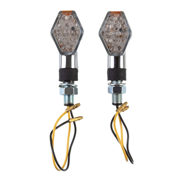 Whites Flasher Uni Led Diamond Chrome Pair