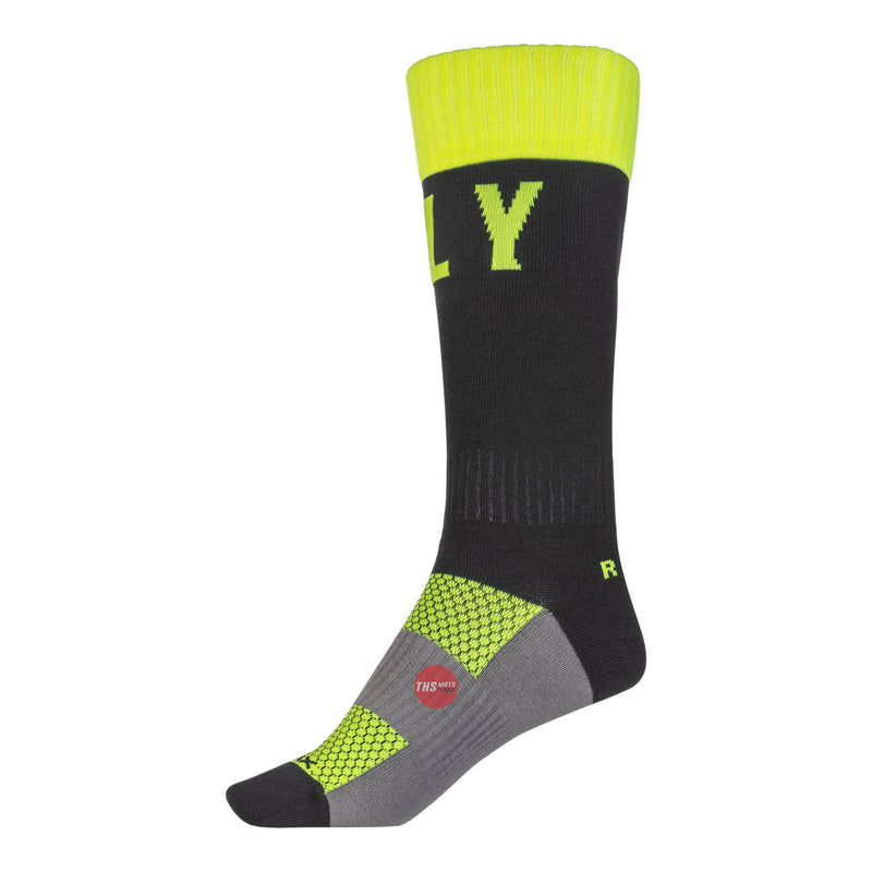 Fly Racing 2022 Mx Pro Sock Thin Hi-vis Black Large XL