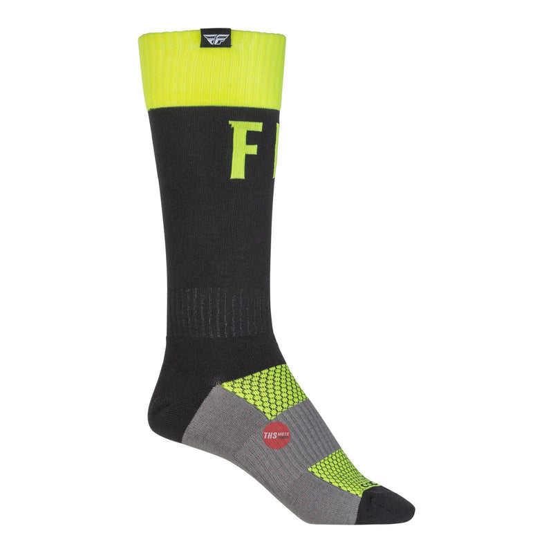 Fly Racing 2022 Mx Pro Sock Thin Hi-vis Black Large XL