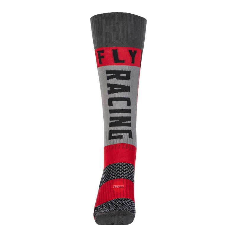 Fly Racing 2022 Mx Sock Thick Red Grey Large XL