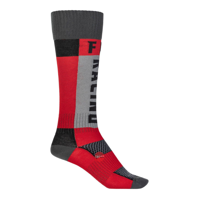 Fly Racing 2022 Mx Sock Thick Red Grey Small med