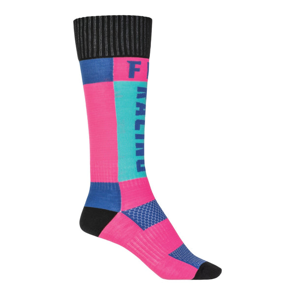 Fly Racing Youth Mx Sock Thick Pink blue