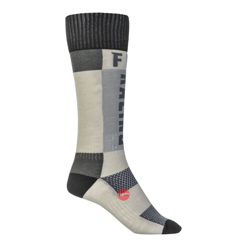 Fly Racing 2022 Mx Sock Thick Grey Black Small med