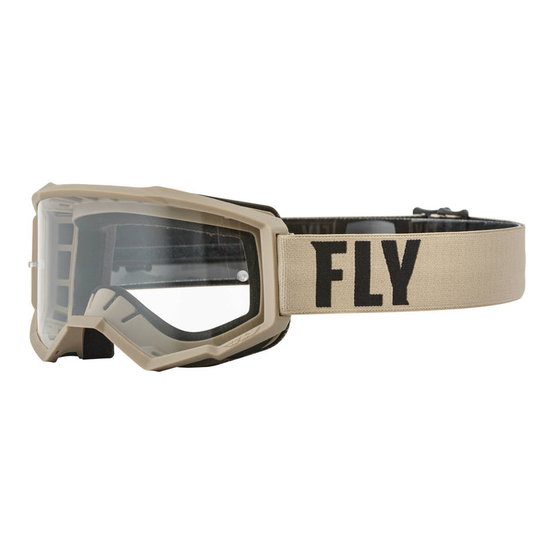 Fly Racing 2023 Focus Goggle Khaki brown Clear Lens