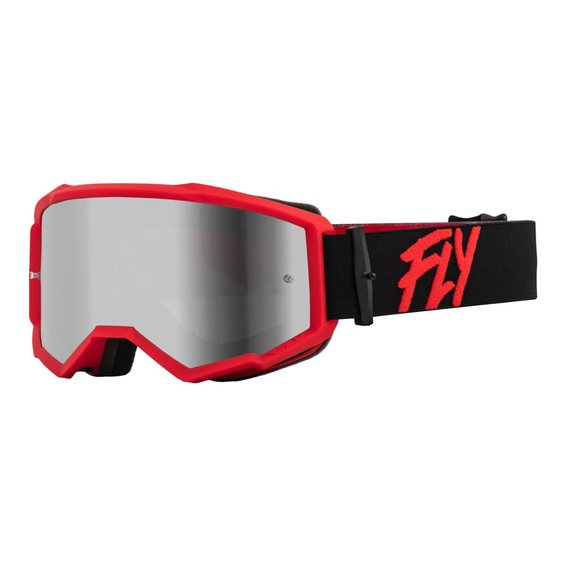 Fly Racing 2023 Zone Goggle Black red W  Silver Mirror smoke Lens