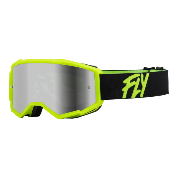 Fly Racing 2023 Zone Youth Goggle Black hi-vis W  Silv Mirror SMK Lens