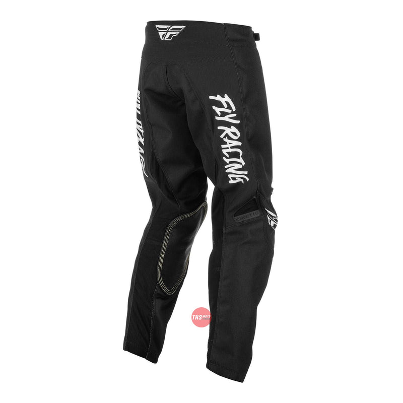 Fly Racing 2022 Kinetic Youth Rebel Pant Black White Waist Size 25 Inches