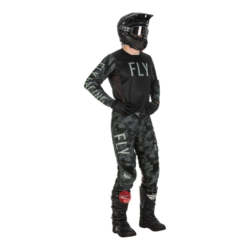 Fly Racing 2022 Kinetic S.e. Tactic Pant Black Grey Camo Waist Size 30 Inches