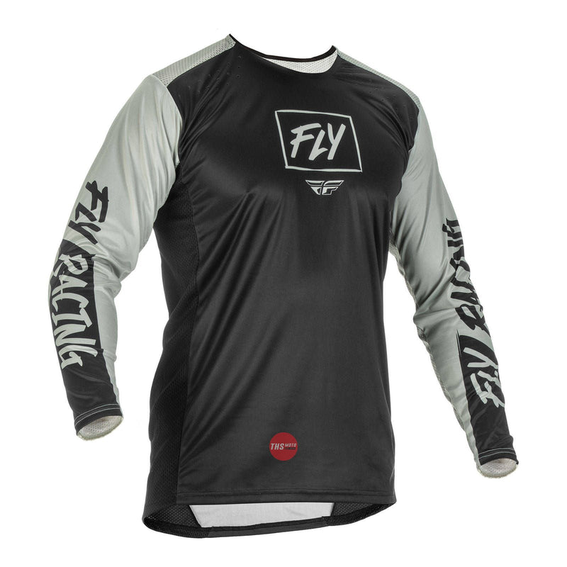 Fly Racing 2022 Lite Hydrogen Jersey Black Grey Medium