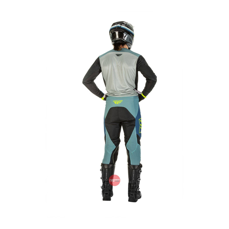 Fly Racing 2022 Lite Hydrogen Jersey Grey teal hi-vis Large