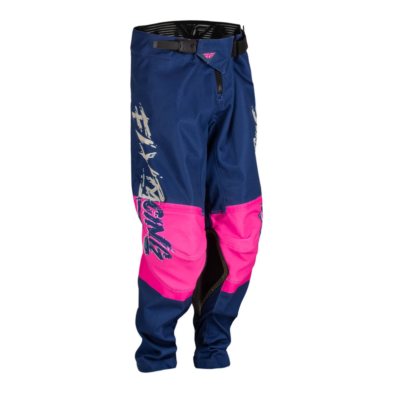 Fly Racing 2023 Youth Kinetic Khaos Pants Pink navy tan Size 20