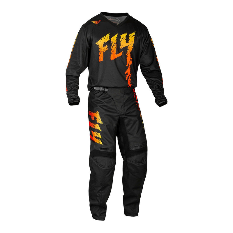 Fly Racing 2024 Youth F-16 Pants - Black / Yellow / Orange Size 26