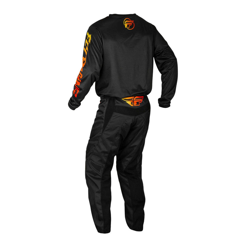 Fly Racing 2024 Youth F-16 Pants - Black / Yellow / Orange Size 20