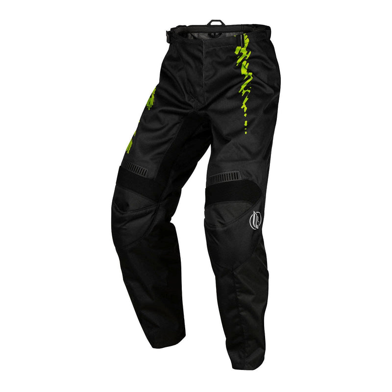 Fly Racing 2024 Youth F-16 Pants - Black / Neon Green / Light Grey Size 18