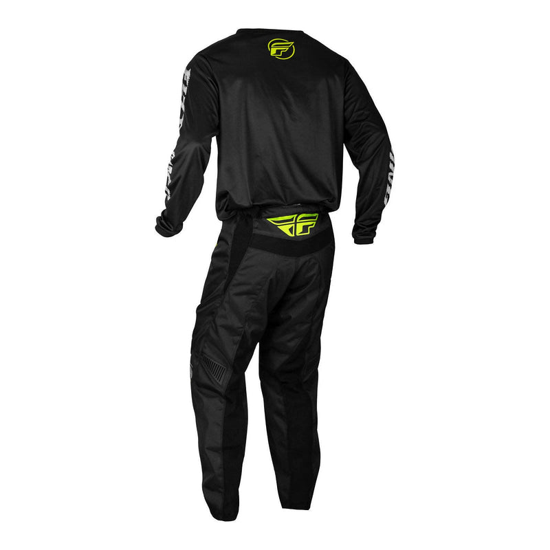 Fly Racing 2024 Youth F-16 Pants - Black / Neon Green / Light Grey Size 18