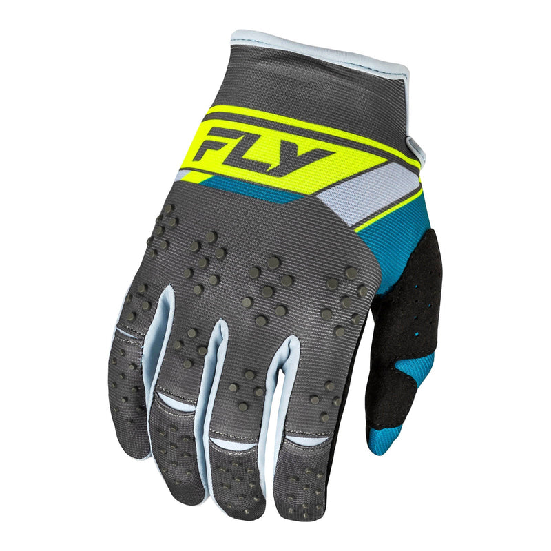 Fly Racing 2024 Kinetic Prix Gloves - Charcoal / Hi-Vis Size Large