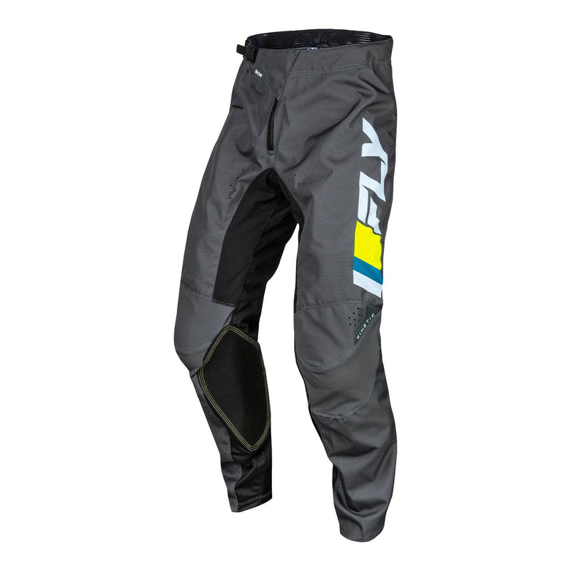 Fly Racing 2024 Kinetic Prix Pants - Ice Grey / Charcoal / Hi-Vis Size 34