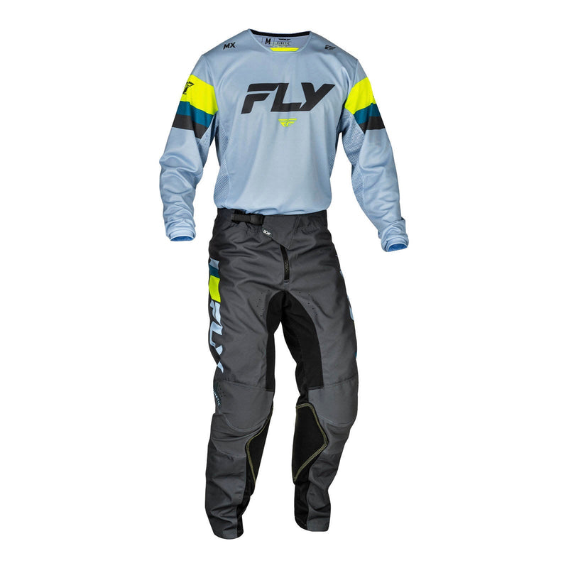 Fly Racing 2024 Kinetic Prix Pants - Ice Grey / Charcoal / Hi-Vis Size 34