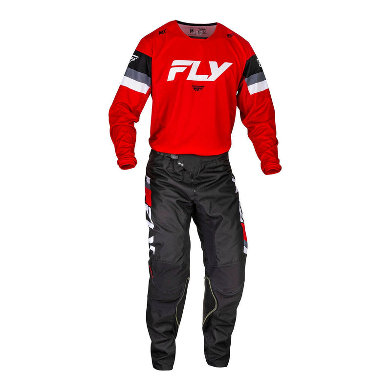 Fly Racing 2024 Youth Kinetic Prix Pants - Red / White / Grey Size 18