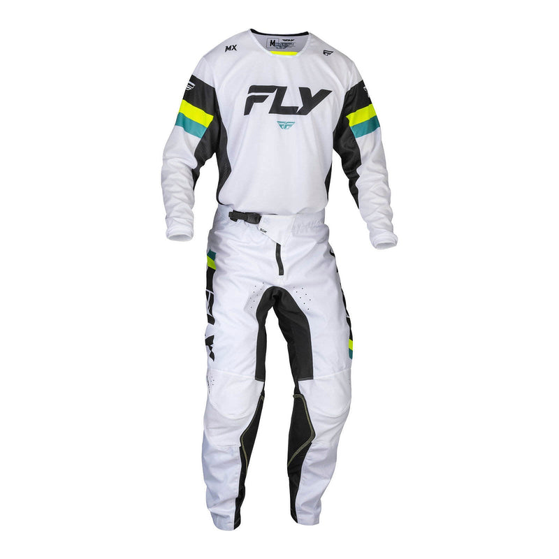 Fly Racing 2024 Kinetic Prix Pants - White / Black / Hi-Vis Size 40