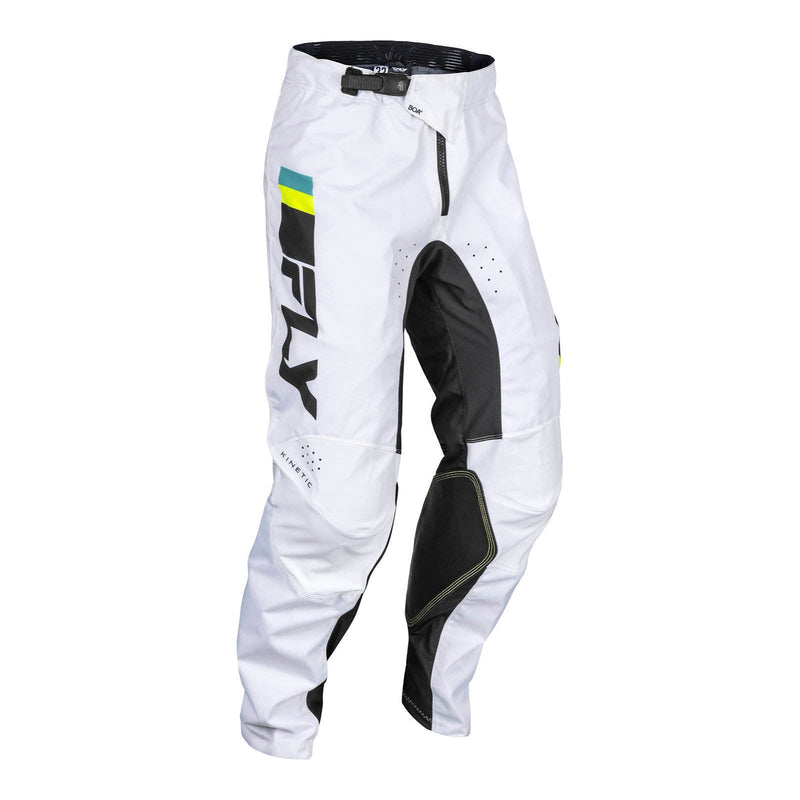 Fly Racing 2024 Kinetic Prix Pants - White / Black / Hi-Vis Size 28