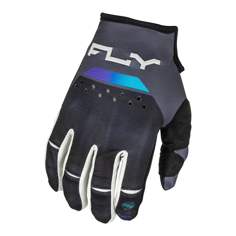 Fly Racing 2024 Kinetic Reload Gloves - Charcoal / Black / Blue Iridium Size Large