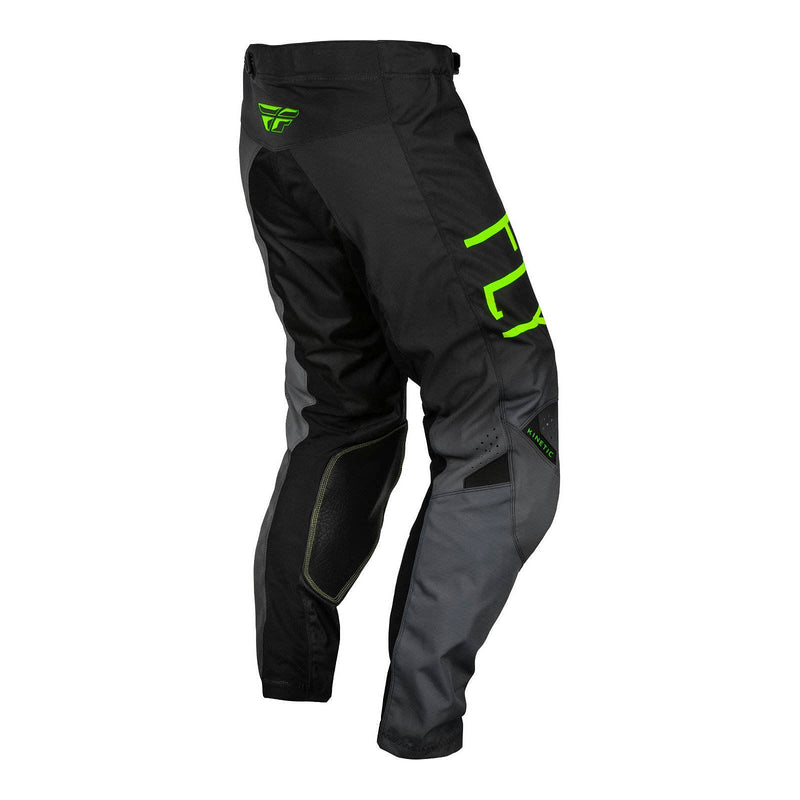 Fly Racing 2024 Youth Kinetic Pants - Charcoal / Neon Green / True Blue Size 24