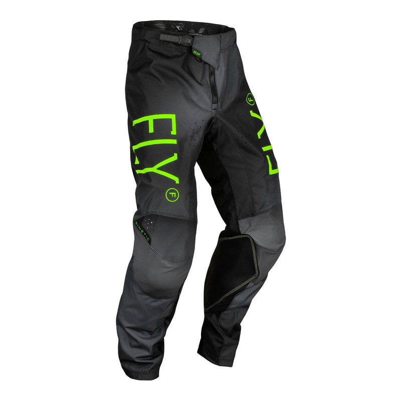 Fly Racing 2024 Youth Kinetic Pants - Charcoal / Neon Green / True Blue Size 22