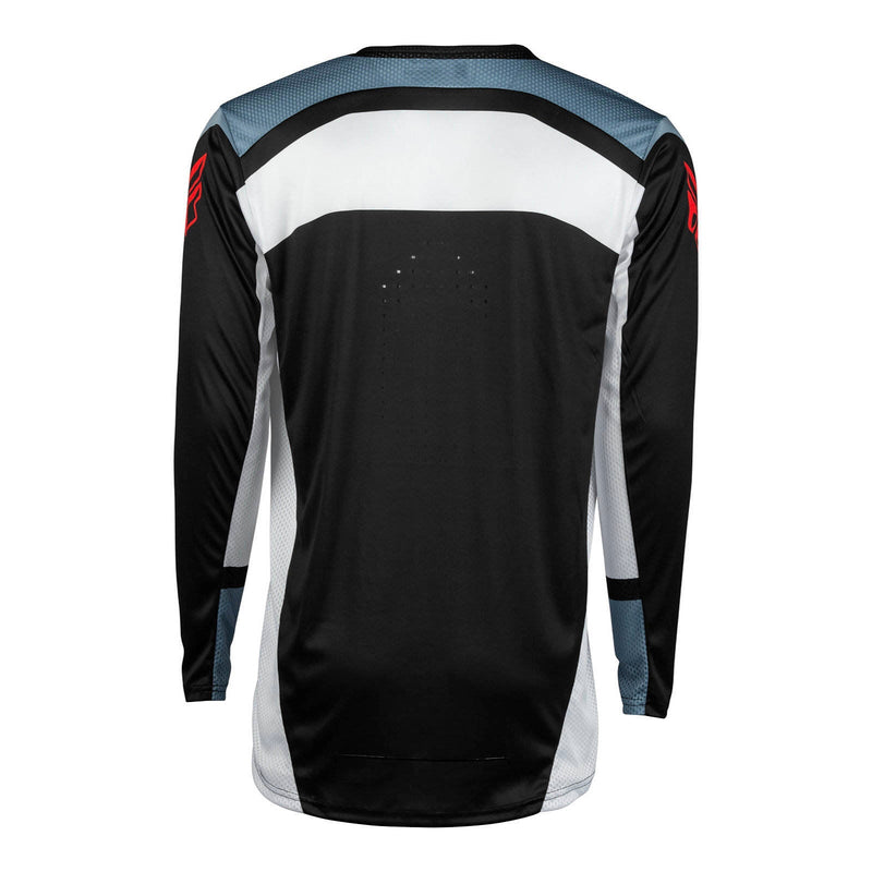 Fly Racing 2024 Lite Jersey - Black / White / Denim Grey Size Small