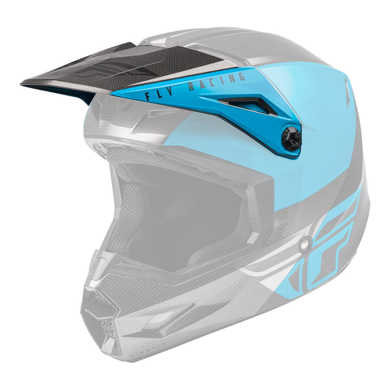 FLY '21 KINETIC STRAIGHT EDGE HELMET PEAK BLUE/GREY/BLACK