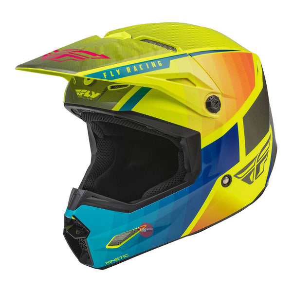 Fly Racing 2022 Kinetic Drift Helmet Blue hi-vis charcoal 2XL