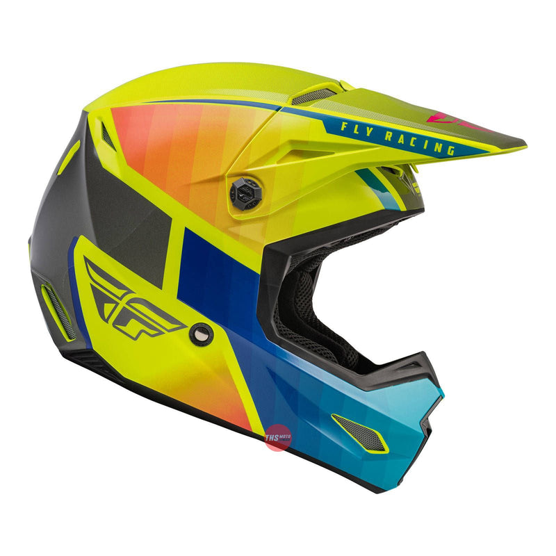 Fly Racing 2022 Kinetic Drift Helmet Blue hi-vis charcoal Size XL 61 62cm