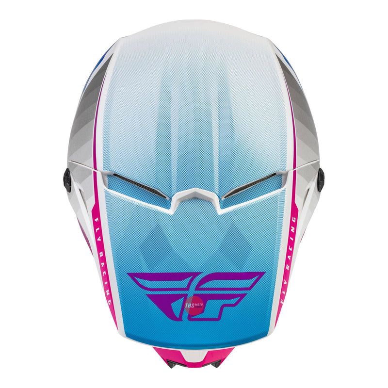 Fly Racing 2022 Kinetic Drift Helmet Pink White Blue Size 2XL 63 64