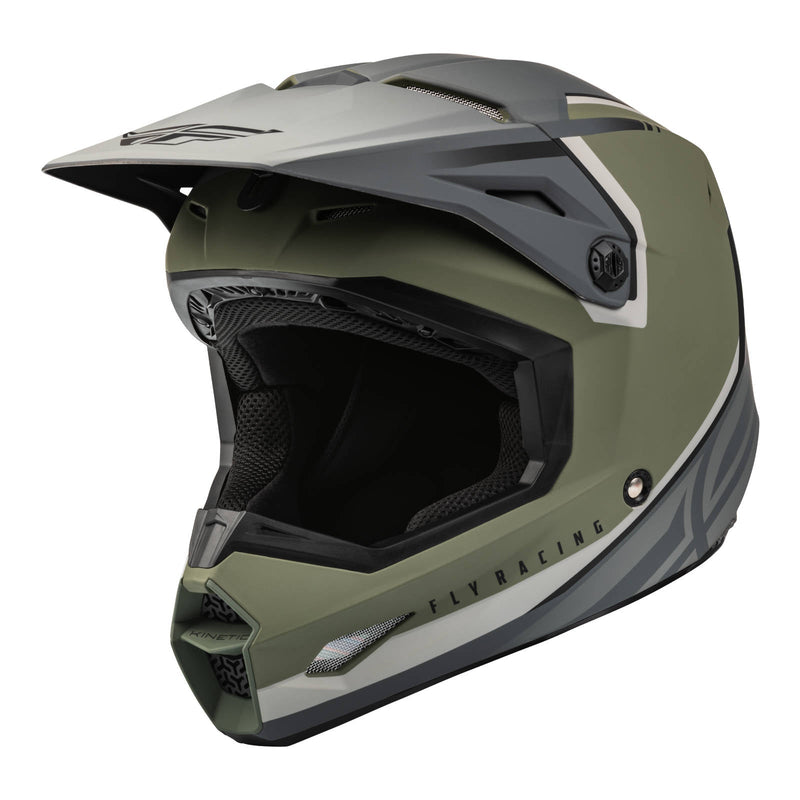 Fly Racing 2023 Kinetic Vision Helmet Matte Olive Green Grey XS 53cm 54cm