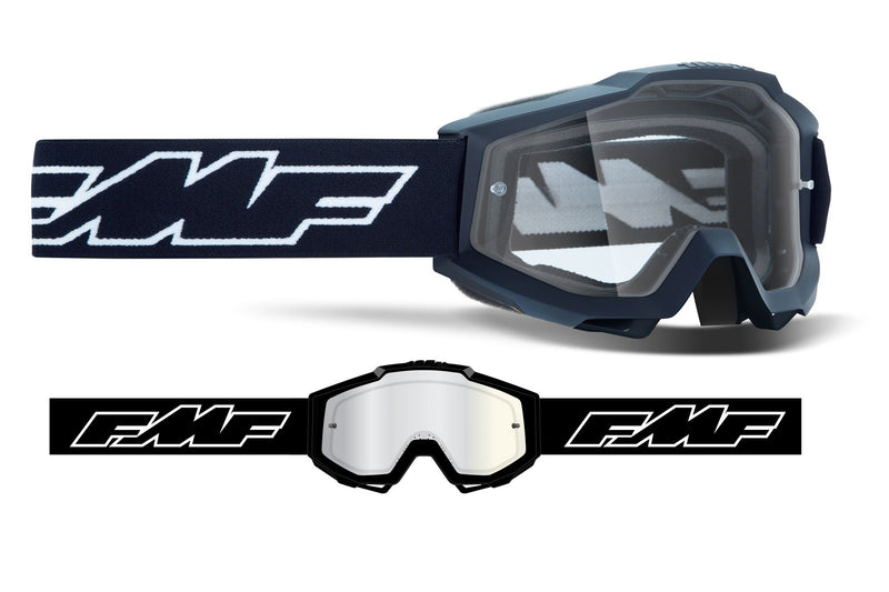 FMF POWERBOMB Youth Size Motocross MX Goggles Rocket Black - Clear Lens