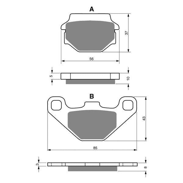 Goldfren Brake Pads Offroad Racing GF005 - K5 (PR75 / PR329)