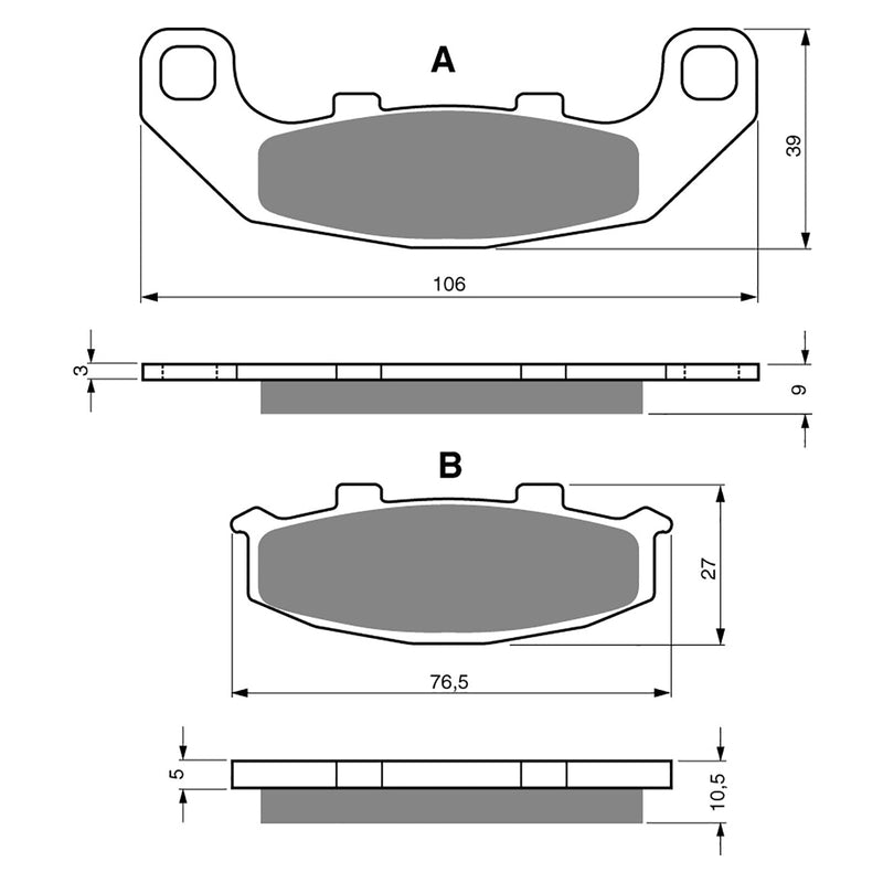 Goldfren Brake Pads Sintered Sports GF044 - S3 ( PH60 )