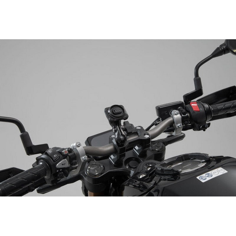 Sw Motech Universal Gps Mount Kit With Navi Case 2 Socket Arm For Handlebar/Mirror Thread