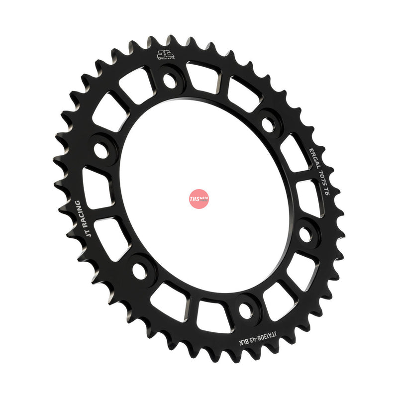 JT Aluminium Black 43 Tooth Rear Motorcycle Sprocket JTA1308.43BLK