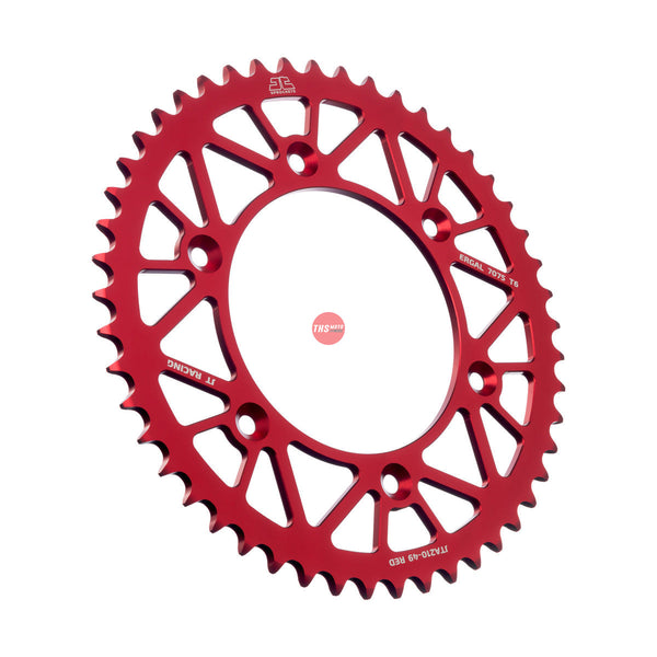 JT Aluminium Red 49 Tooth Rear Motorcycle Sprocket JTA210.49RED