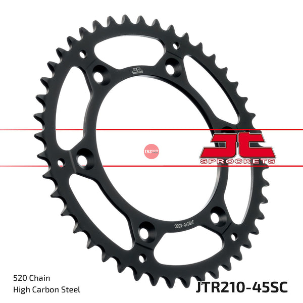 JT Steel Self Cleaning 45 Tooth Rear Motorcycle Sprocket JTR210.45SC