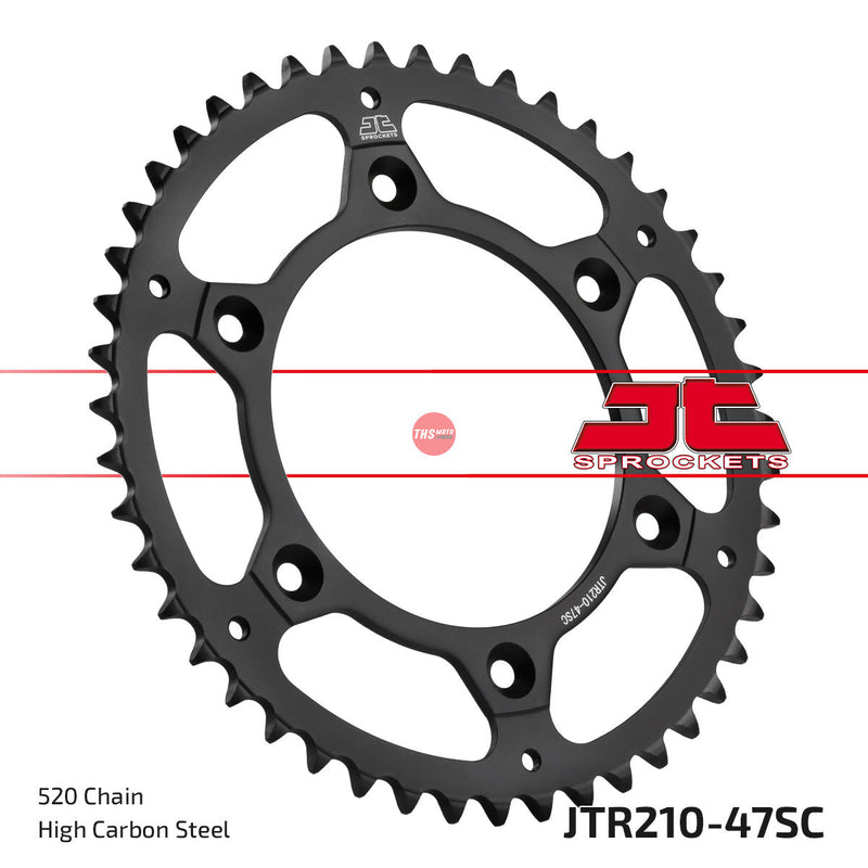 JT Steel Self Cleaning 47 Tooth Rear Motorcycle Sprocket JTR210.47SC