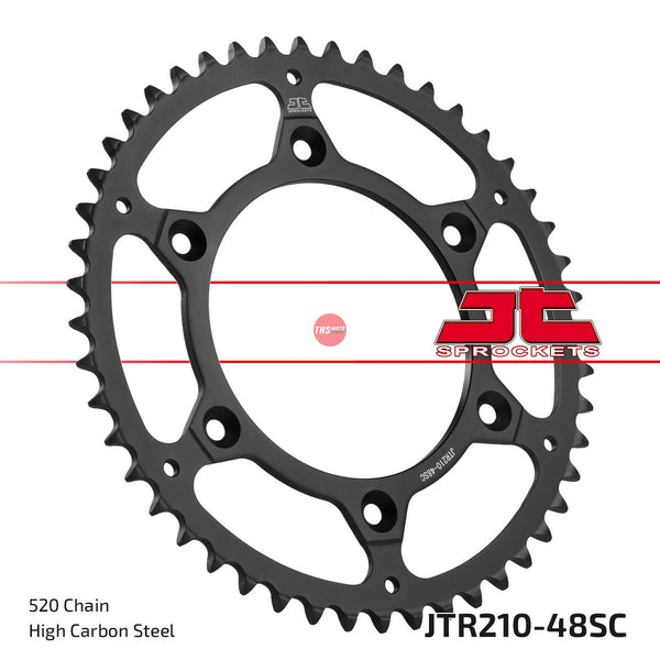 JT Steel Self Cleaning 48 Tooth Rear Motorcycle Sprocket JTR210.48SC